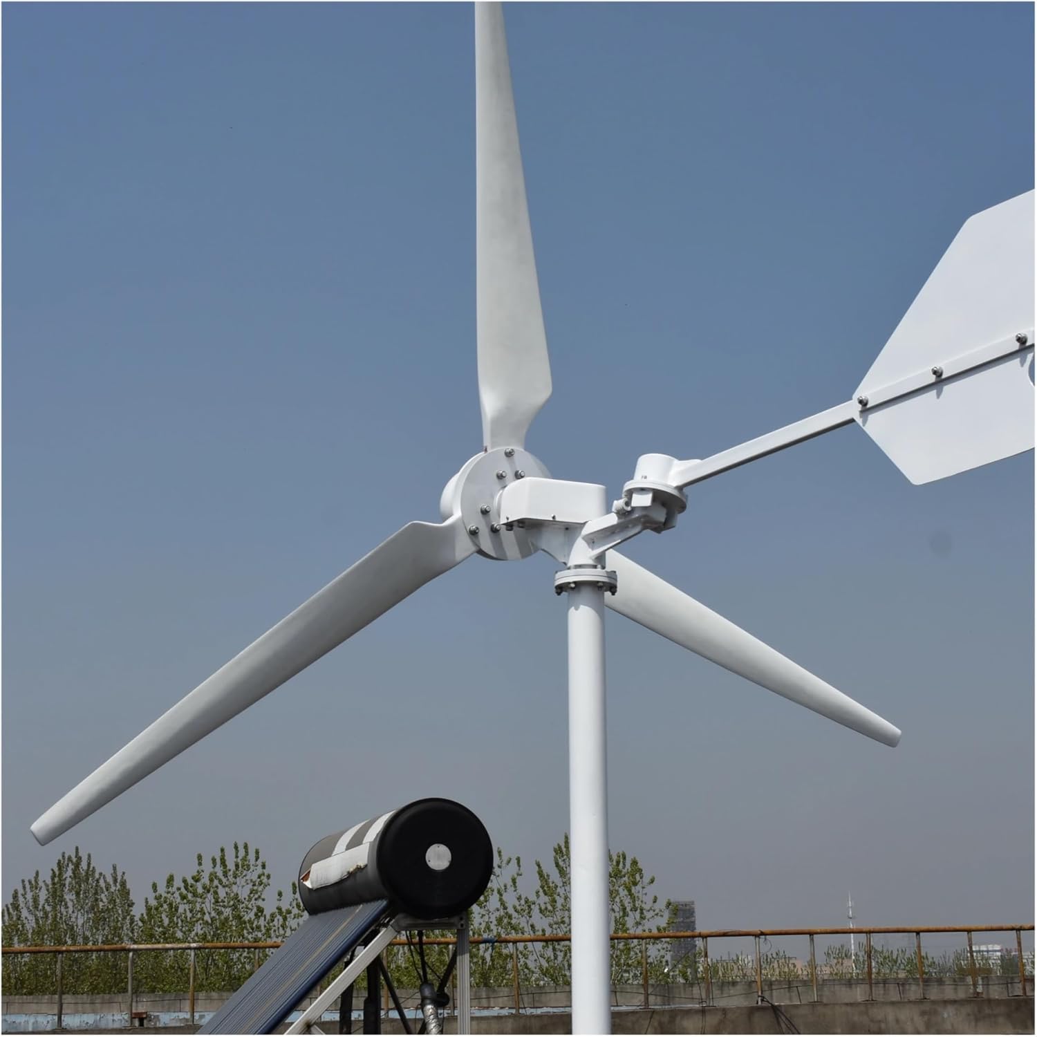 Windmill Generator, Free Energy 2000W Windmill Horizontal Wind Turbine Generator Low RPM High Efficient Home Use Project Farm Boat (Color : White, Size : 48V)