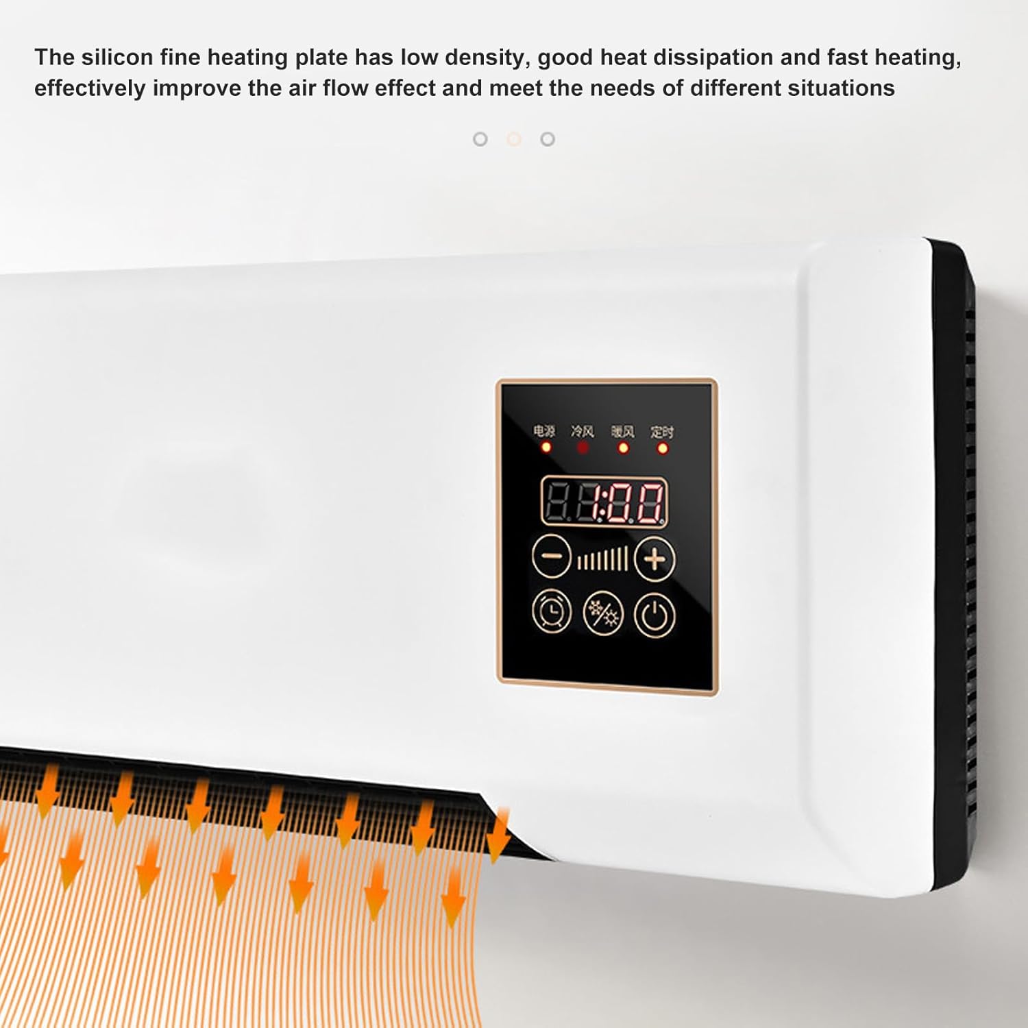 ZJchao Small Dual Use Electric Heater Fan, Electric Air Conditioner Space Heater Fan Heating Wall Mount Indoor Wind and Heater Air Conditioning for Bedroom Living Room