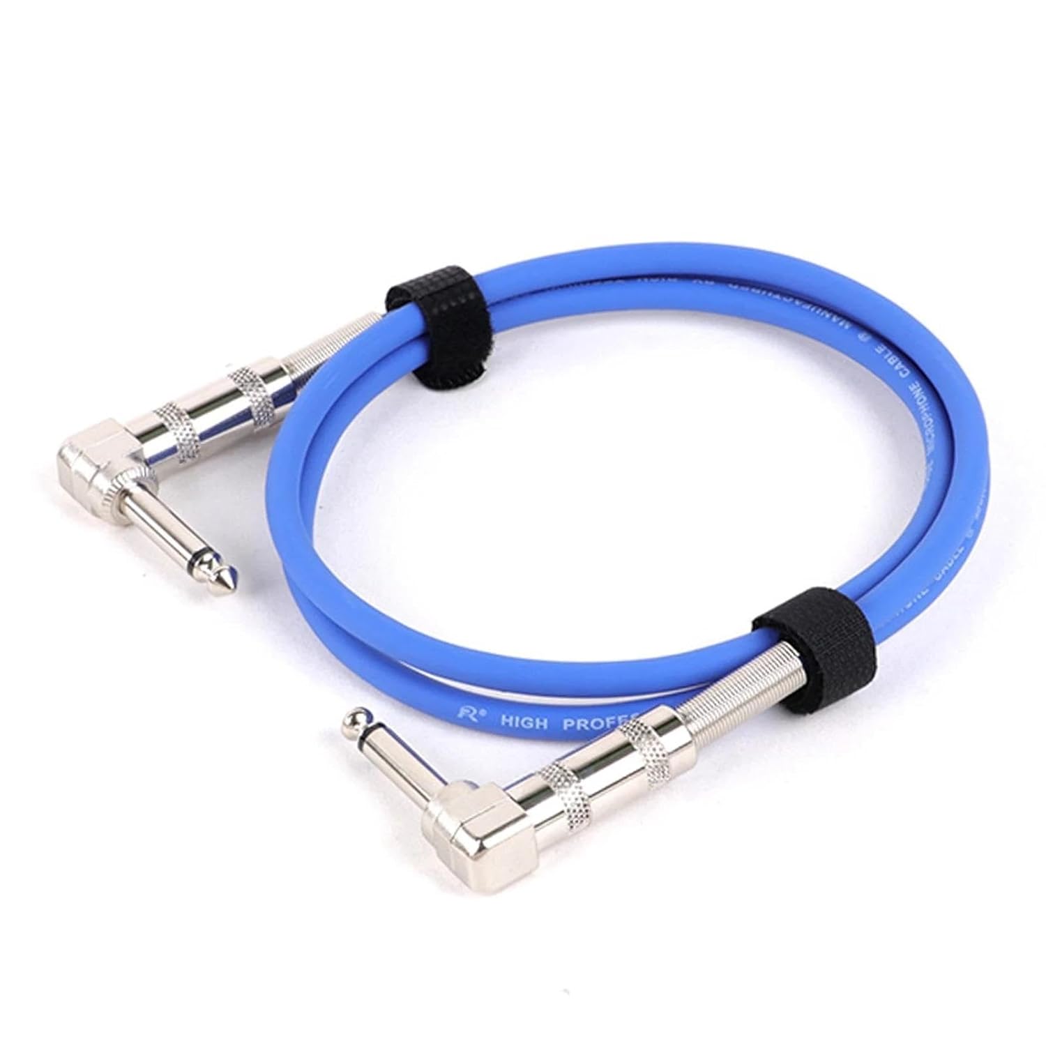 Pro Audio Cable 6.35MM Mono Balanced1/4 Angle to Angle Speaker Amplifier Cable for Guitar Keyboard‎ Dual Channel Cable 1PC(Blue,15m)