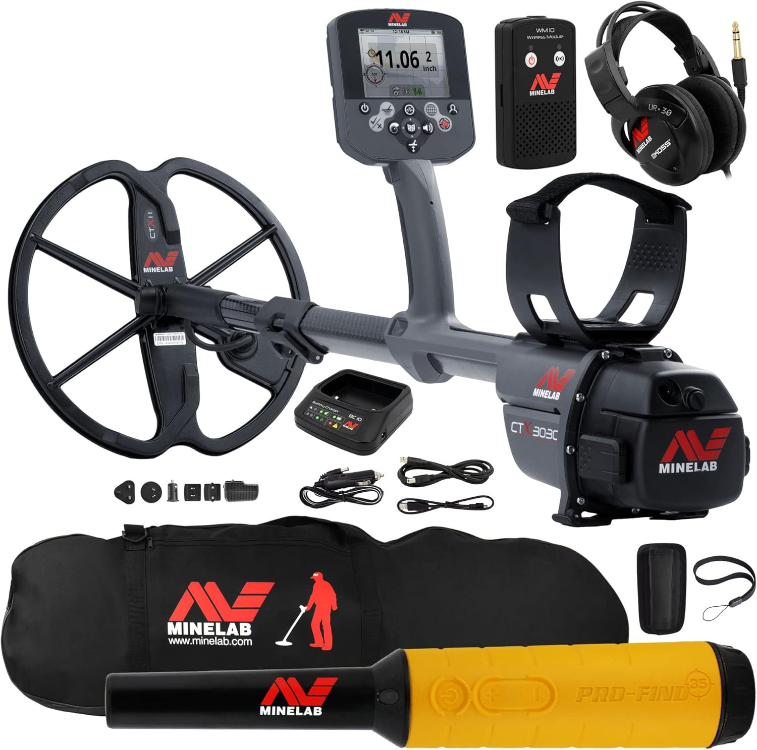 Minelab CTX 3030 Ultimate Waterproof Metal Detector with Pro Find 35, and Carry Bag