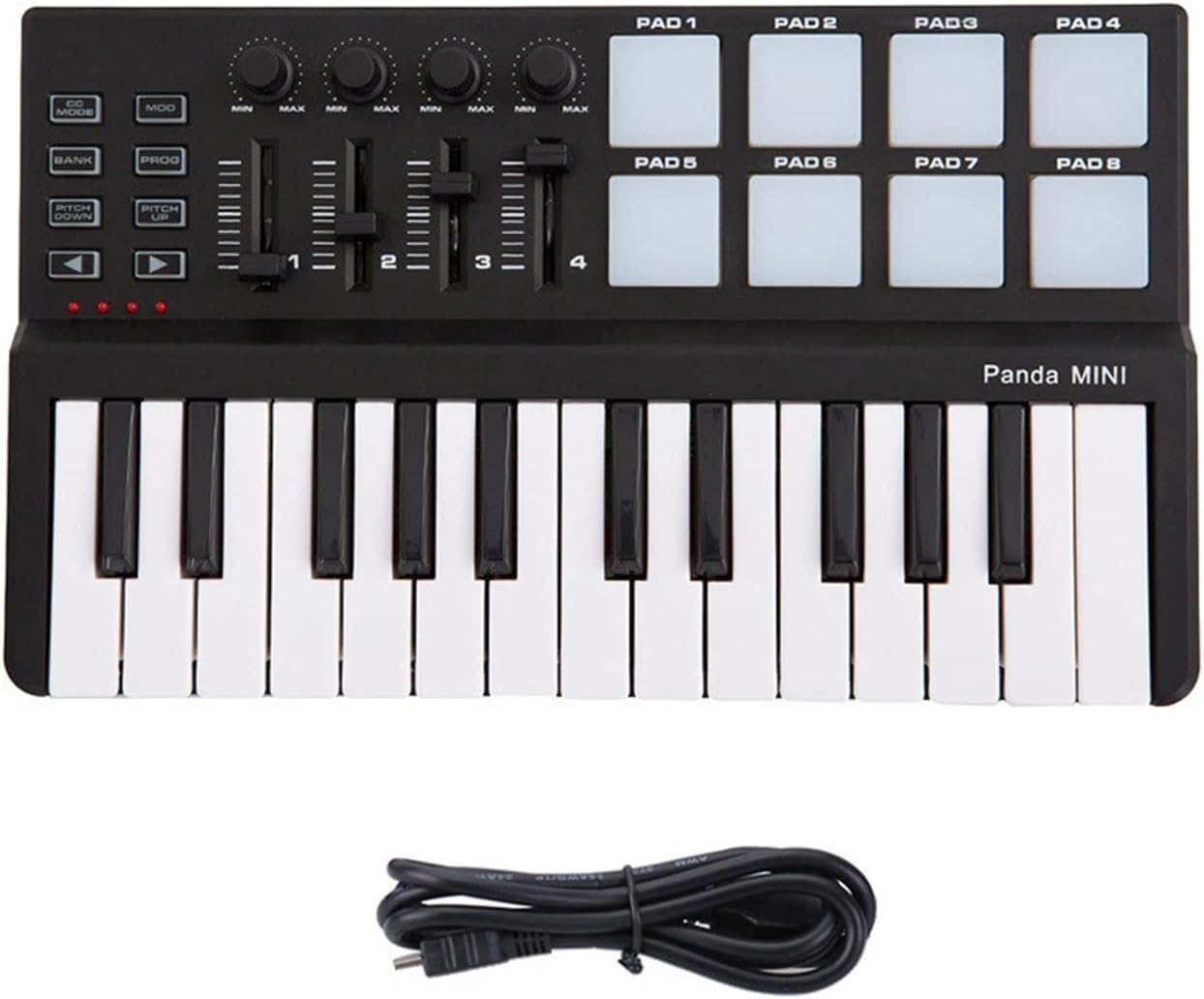 Keyboard Piano Portable Mini Keyboard and Drum Pad 25-Key USB MIDI Controller MIDI Keyboard Piano