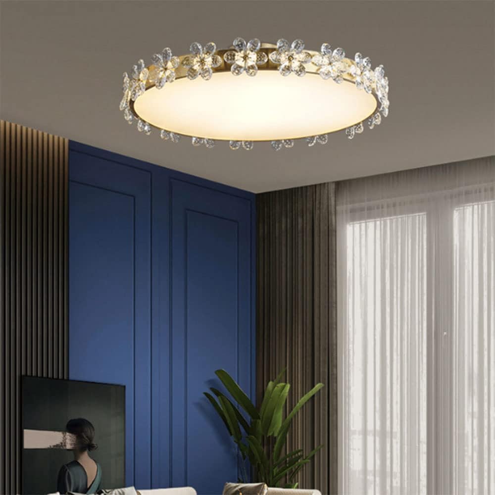 Hanging Lamp , Light Luxury Crystal Ceiling Lamp Flush Mount LED Ceiling Light Crystal Chandelier Ceiling Lighting Fixture for Hallway Kitchen Living Room Bedroom Interesting Life ( Size : 43cm )