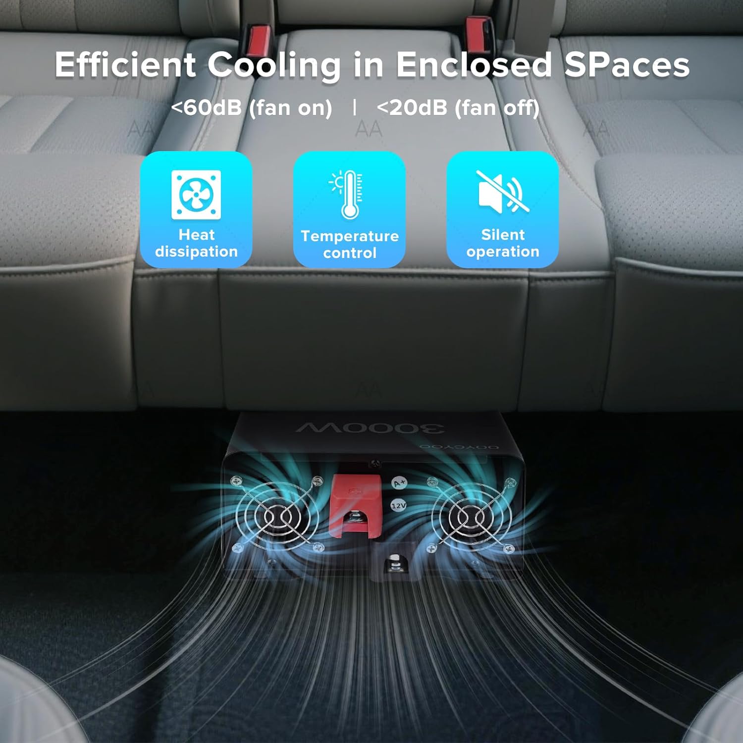 3000W Pure Sine Wave Inverter 12V DC to 120V AC Converter for Home,Equipped with an LCD Screen，RV, Truck, Camping, Trailer, Support Li, AGM, SLD, Gel, FLD Batteries