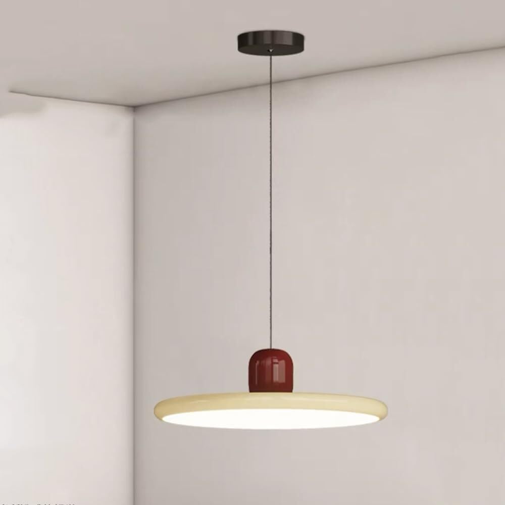 Modern Dimming Chandelier LED Round Hanging Lamp Acrylic Shade, Adjustable Art Ceiling Pendant Lighting Fixture for Kitchen Island Study Room Living Room Bar (Color : Cream Shade)