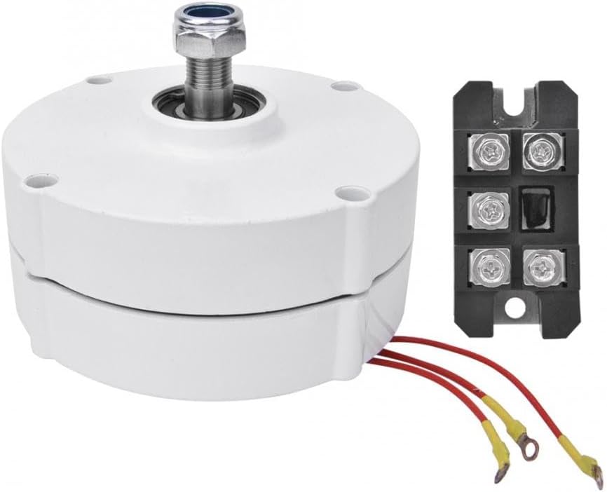 14000W Gearless Permanent Magnet Generator, 12V 24V 48V Low Speed AC Alternator Generators with Base Use for Wind Turbine Water Turbine(White)