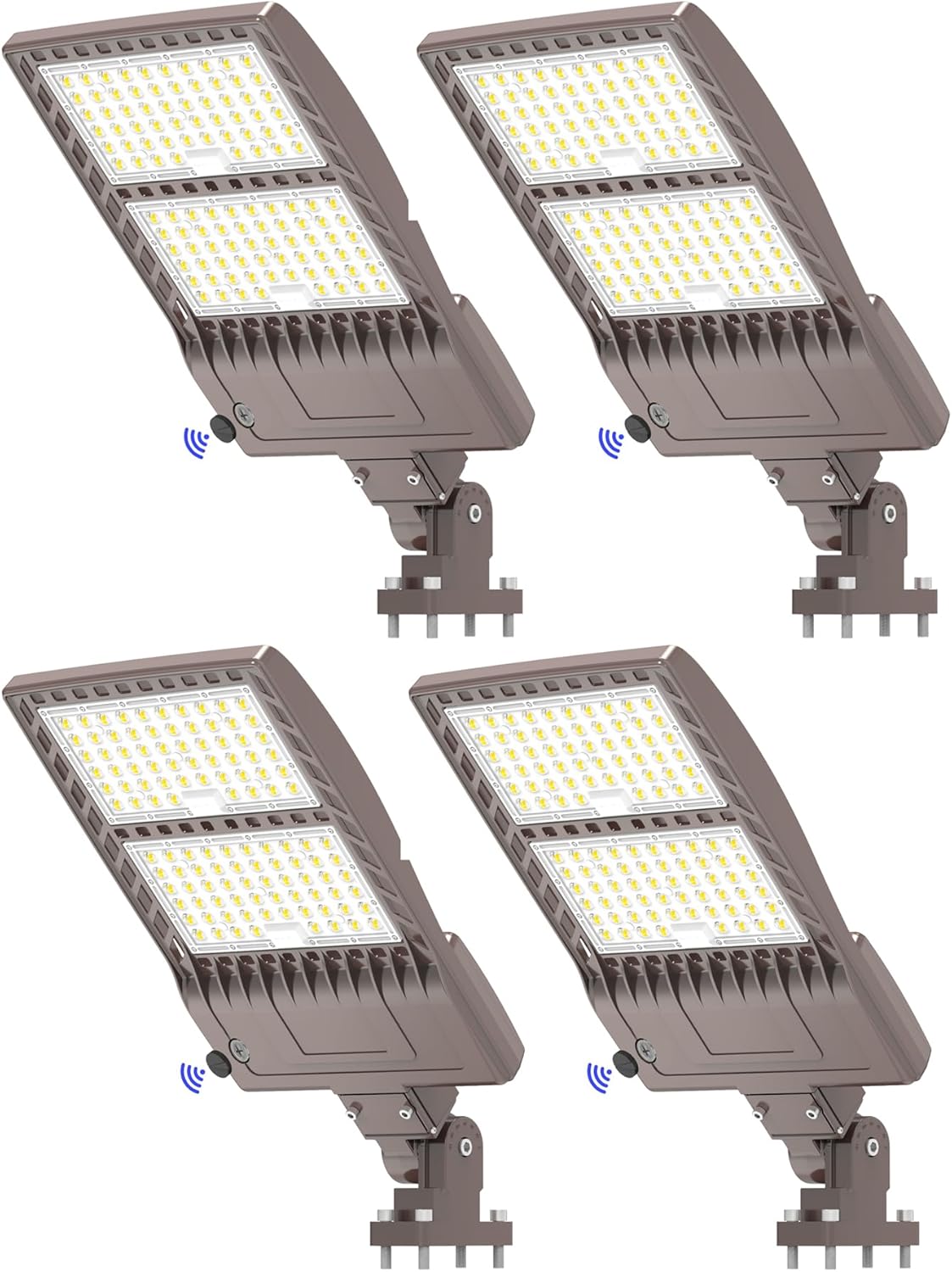 BBESTLED 4Pack 400W LED Parking Lot Light Dusk to Dawn Outdoor Lighting Arm Mount 56000LM IP65 UL & DLC Commercial Light for Street Stadium Tennis Court 5000K (100-277VAC Input), LED Shoebox Light