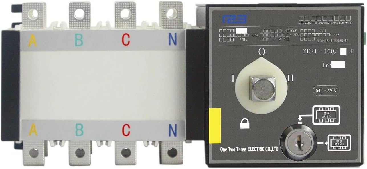 ATS Dual Power Supply PC-Klasse Automatischer Umschalter kundenspezifisch for den Außenbereich und Generator 16A-3200A AC400V YES1-GA-Serie