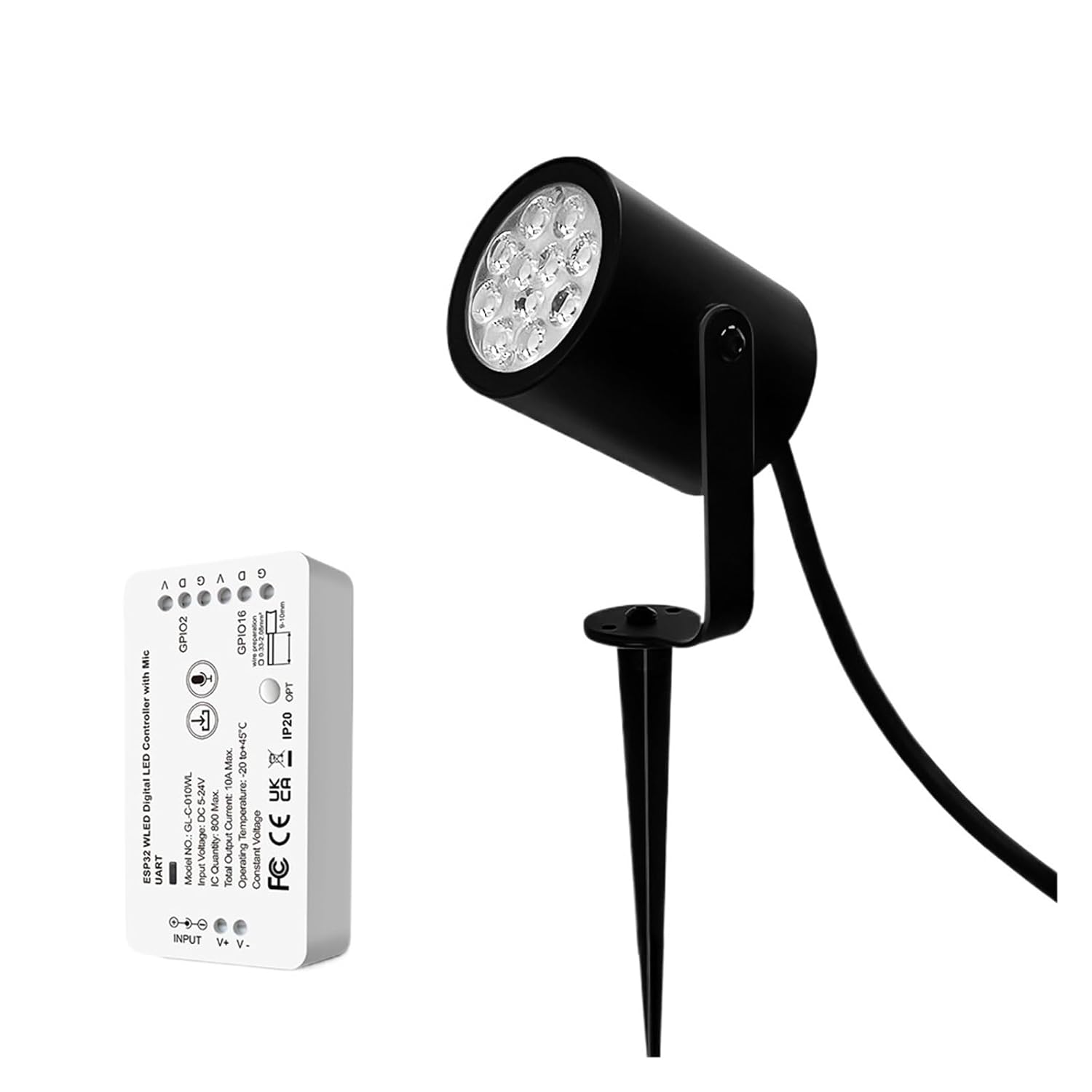 7W WLED RGB IC Addressable Digital Light IP66 Waterproof DIY Garden Lighting(Lamp Uart Controller)