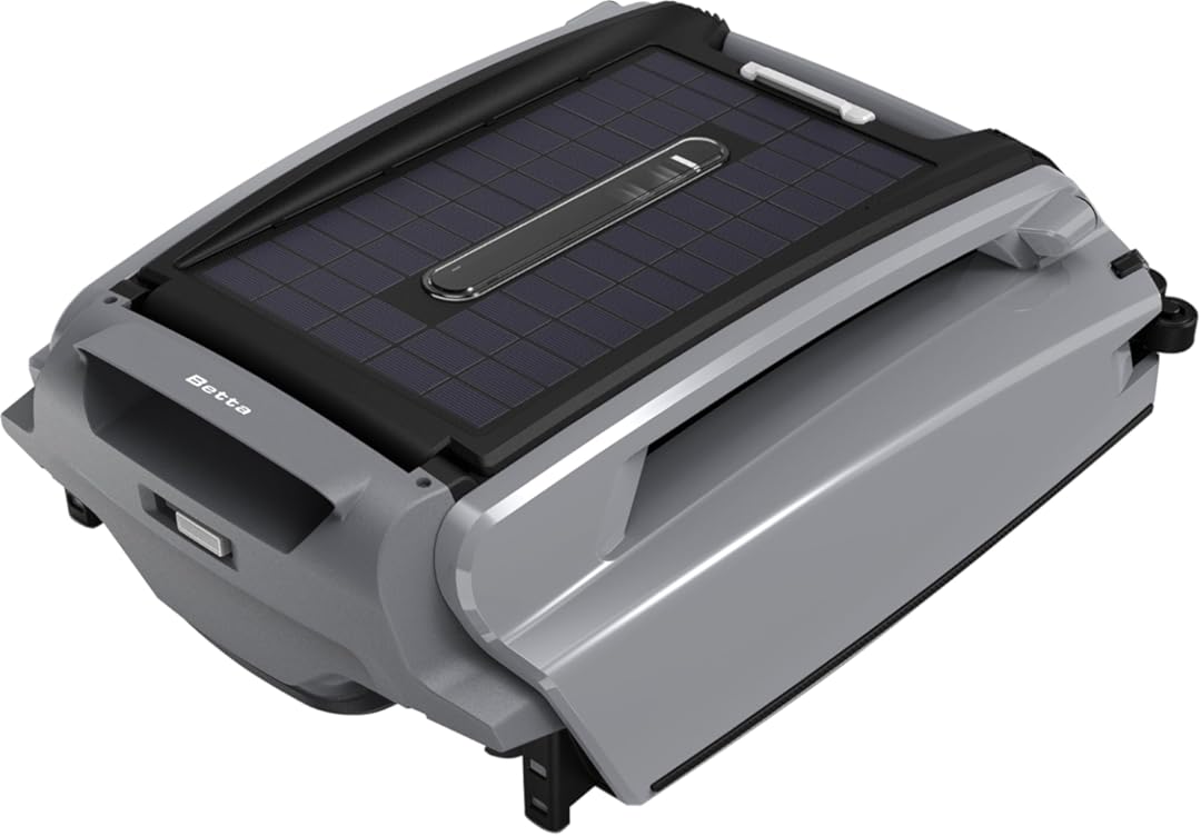 Betta SE Plus - Solar-Powered Robotic Pool Skimmer with 24/7 Continuous Cleaning Power, Dual Charging Options, Twin Salt Chlorine Tolerant Motors, and Shallow Water Safeguard