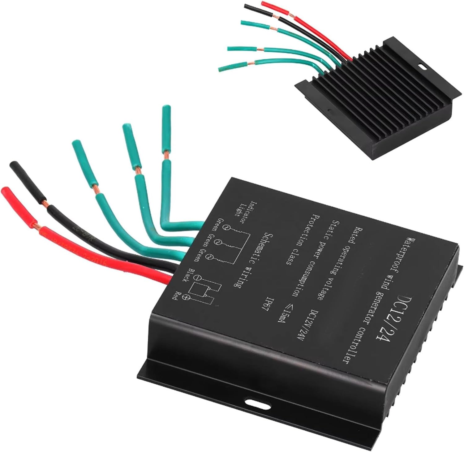 48V Wind Turbine Controller, Automatic IP67 Wind Power Regulator for 400W Wind Turbine System, Aluminum Alloy Wind Turbine Controller