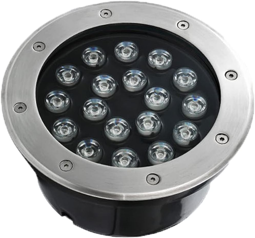 Outdoor Underground Light, Garden Buried Spotlight Anti-Rust Aluminum IP68 Waterproof Embedded Well Lights for Bridge Hotel Landscape Lighting (Color : White, Size : 24W-AC24V)