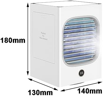 Portable Air Conditioner, Personal USB Rechargeable Cooling Fan with Digital Display, Automatic Head Shaking, Stay Cool and Comfortable, for Car Bedroom Office Home Tent Camping