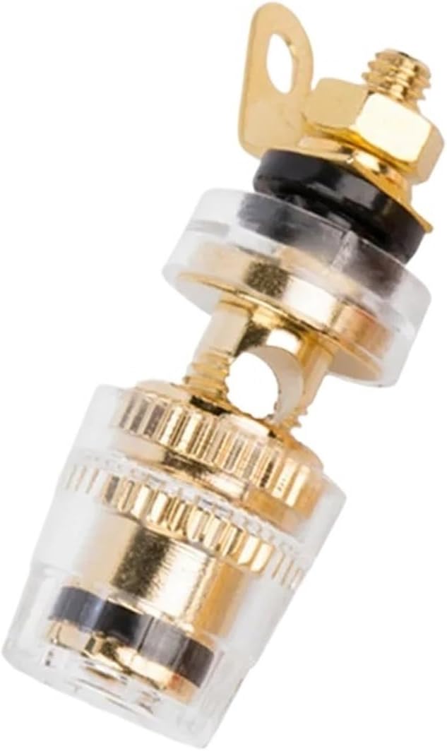 2PCS Audio Connector Terminals Banana Socket 4mm Binding Post Terminal Brass Gold Plated for Speaker Amplifier Acoustic(20PCS,Black)