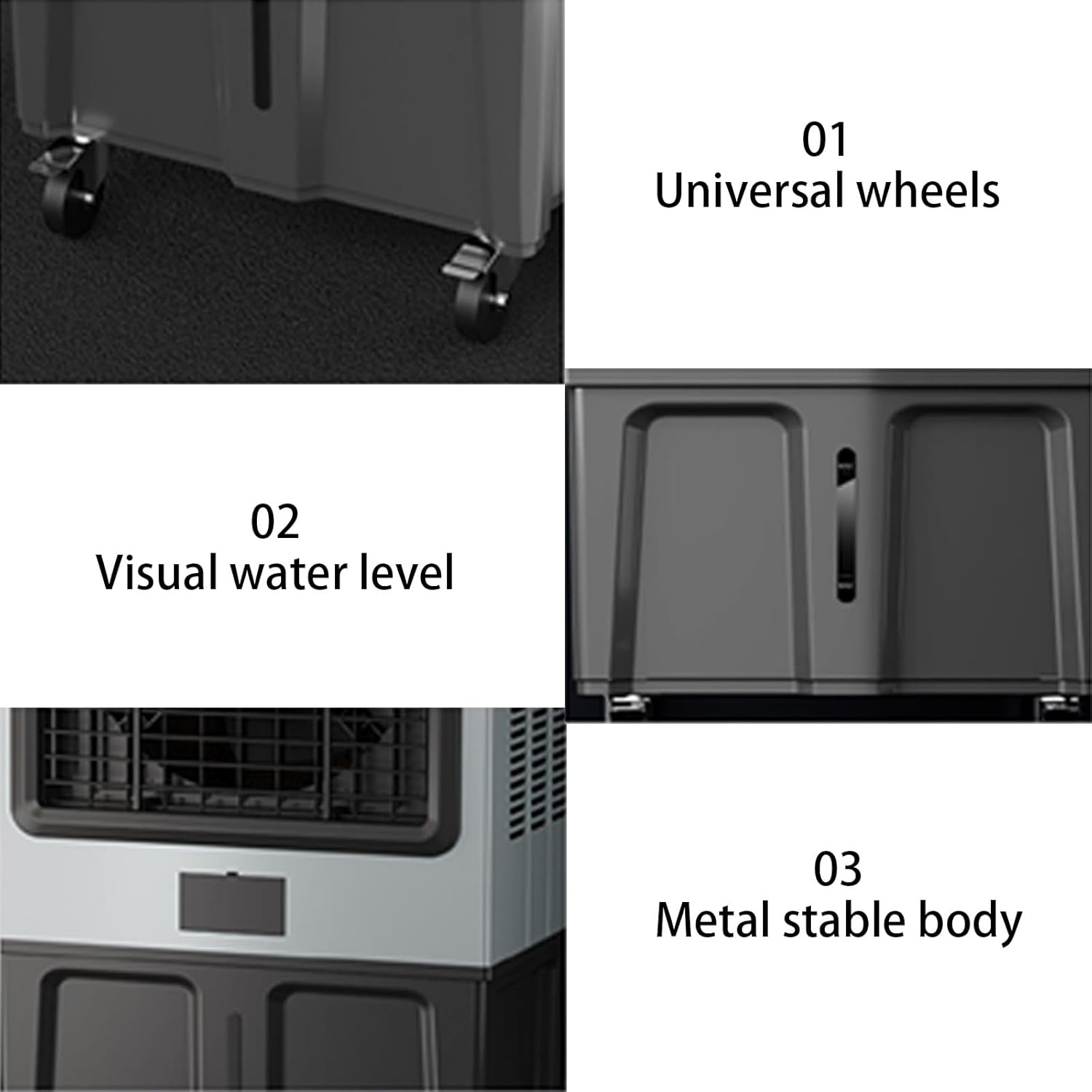 Personal Swamp Cooler, Quite Portable AC with 180L Tank and 3 Speeds, Evaporative Air Conditioner for Room Office Outdoor(75 * 47 * 160cm)