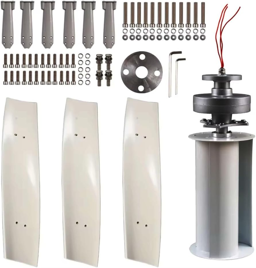 12000W 3 Blade Vertical Axis Wind Turbine Generator Kit with Controller,12V-220V Low Noise Magnetic Levitation Design, Home Wind Power for Boats, Cabins
