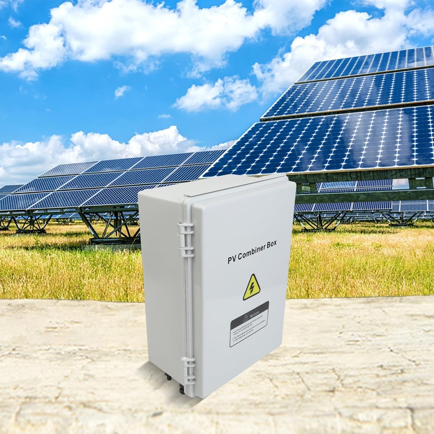 PV Combiner Box, Over Voltage and Overload Protection Reliable DC Components IP65 Waterproof Enclosure Real-Time Monitoring Outdoor Solar System