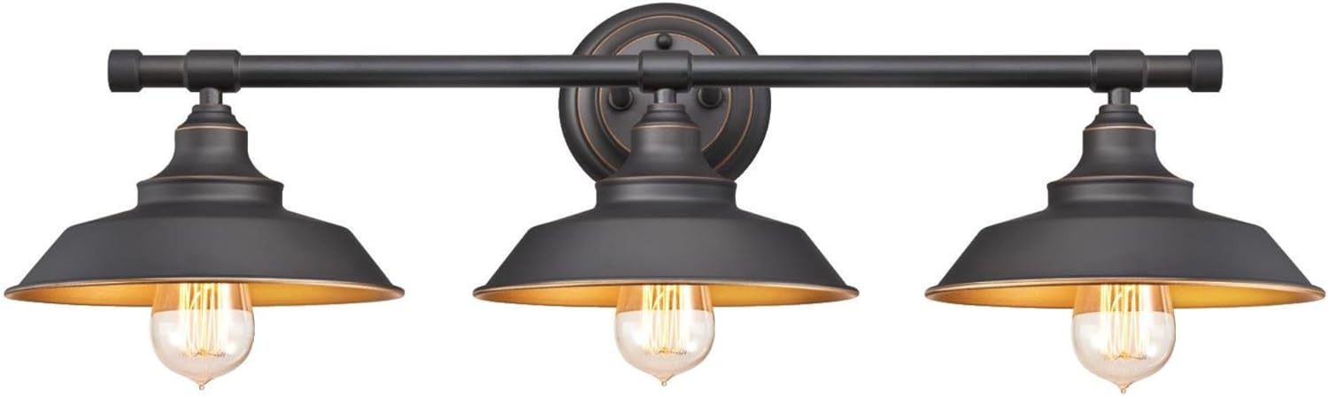 Westinghouse 6344900 Iron Hill Three-Light Indoor Wall Fixture, 3, Oil Rubbed Bronze
