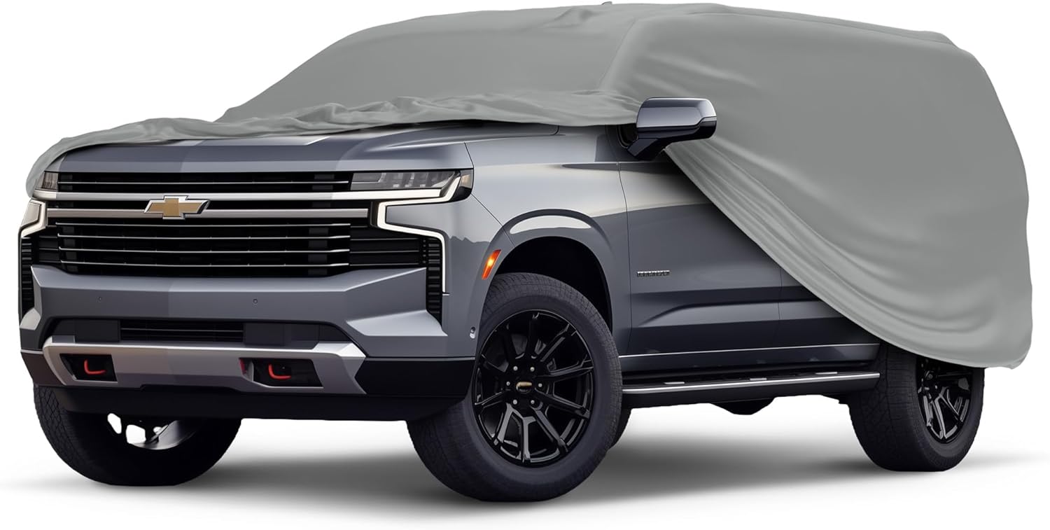 CarCovers Weatherproof SUV Cover & Warranty Compatible with Chevrolet 2015-2019 Tahoe - Outdoor Cover Theft Cable Lock SUV Accessories Better Than Waterproof