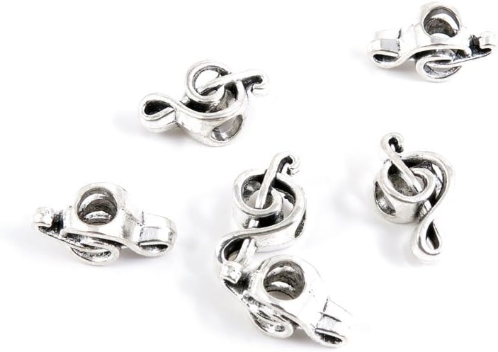 700 Pieces Antique Silver Tone Jewelry Making Charms Findings Fashion Wholesale Supplies Pendant Lots Bulk Supply E0JW6N Music Note Loose Beads