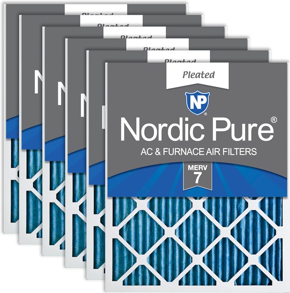 Nordic Pure 14x18x1 (Actual Size: 13 1/2 x 17 1/2 x 3/4) Pleated MERV 7 Air Filters 6 Pack