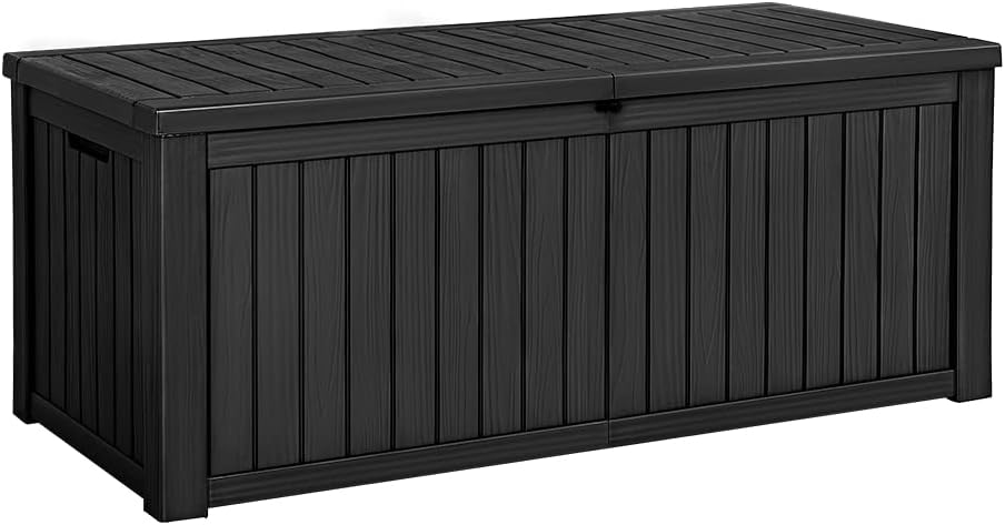 Devoko 150 Gallon Deck Box Resin Outdoor Storage Box Waterproof Storage Container for Patio Furniture Cushions