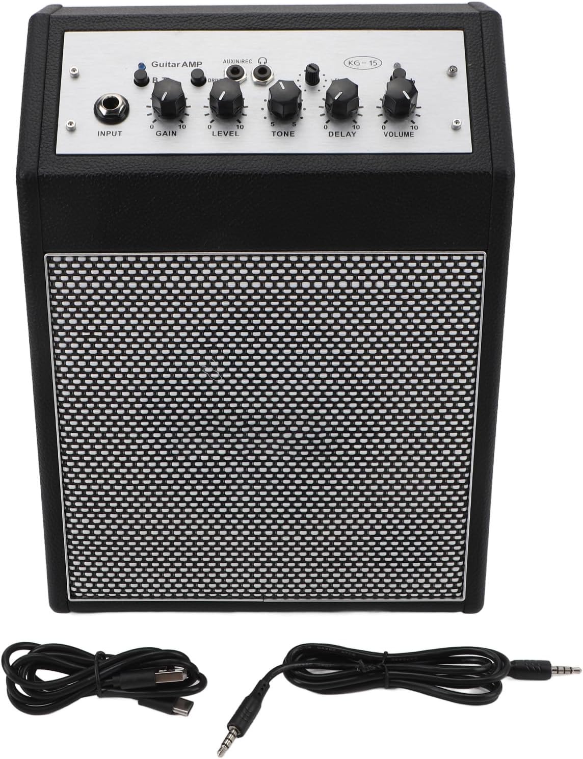 LiebeWH 15W Electric Guitar Amplifier with Headphone Jack 1/4in Input Rechargeable Mini Amp Clear Sound for Daily Practice, LiebeWHfcbstxow51