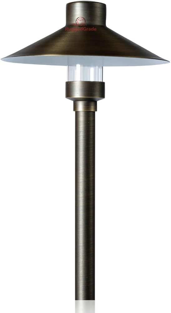 RuggedGrade 4W LED Landscape Pathway Light - Dorin Series - G4 Bulb Included - 500 Lumens - 12V Low Voltage Outdoor Lighting - Warm White - 2700K/3000K - Solid Brass