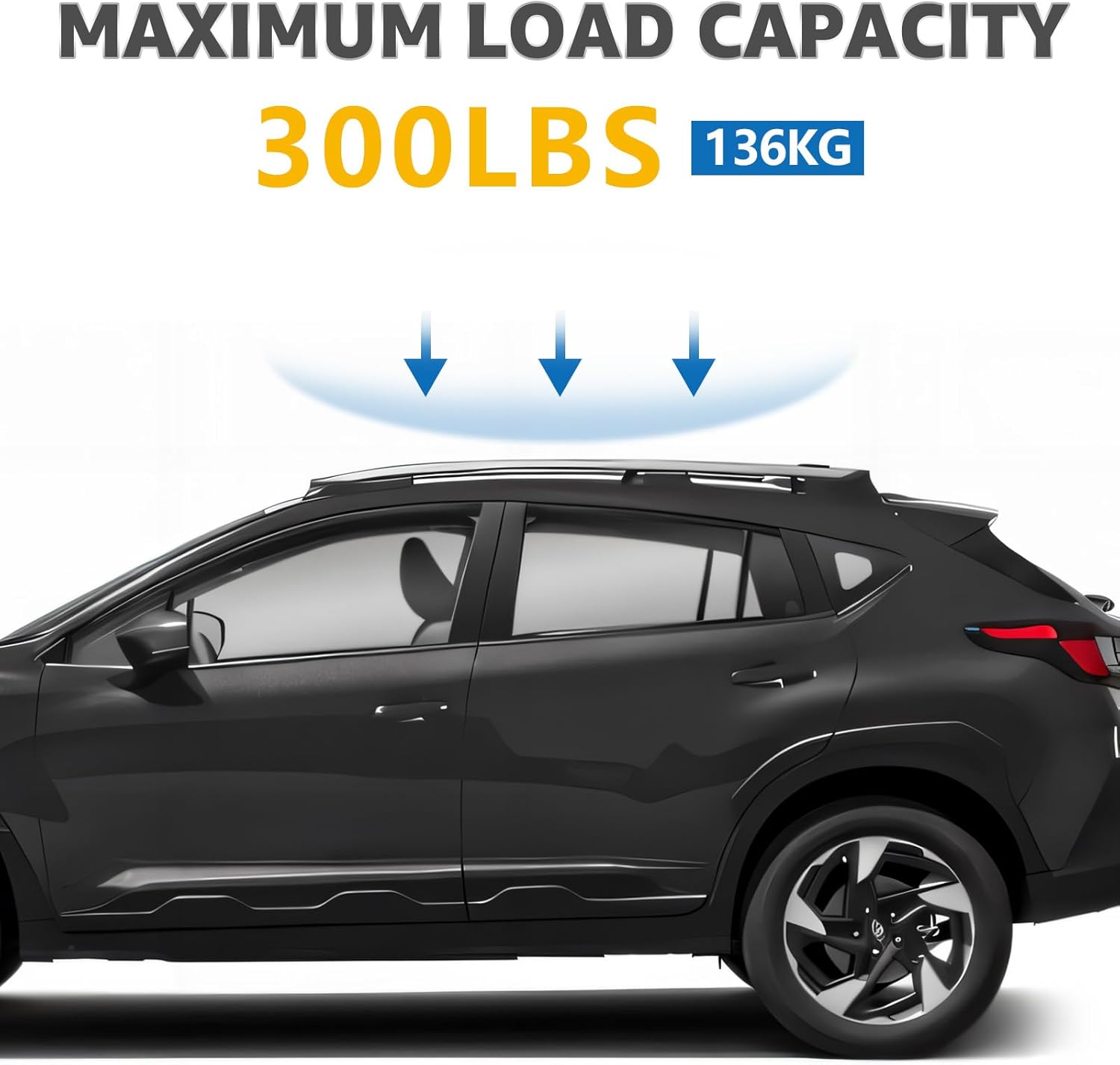 Roof Rack Cross Bars Compatible with Subaru Crosstrek Wilderness 2024-2026, Adjustable Aluminum Heavy Duty 300 LBS Anti-Theft Lock Cargo Carrier Rooftop Crossbar Accessories for Bike,Snowboard,Luggage