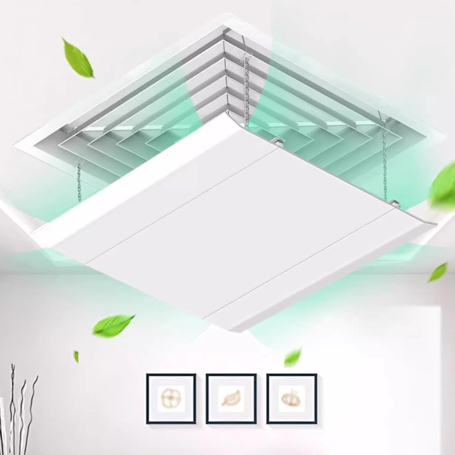 Adjustable AC Vent Deflector, Central Air Vent Deflector, Ceiling Air Conditioner Wind Deflector for Home, Office, Hotel