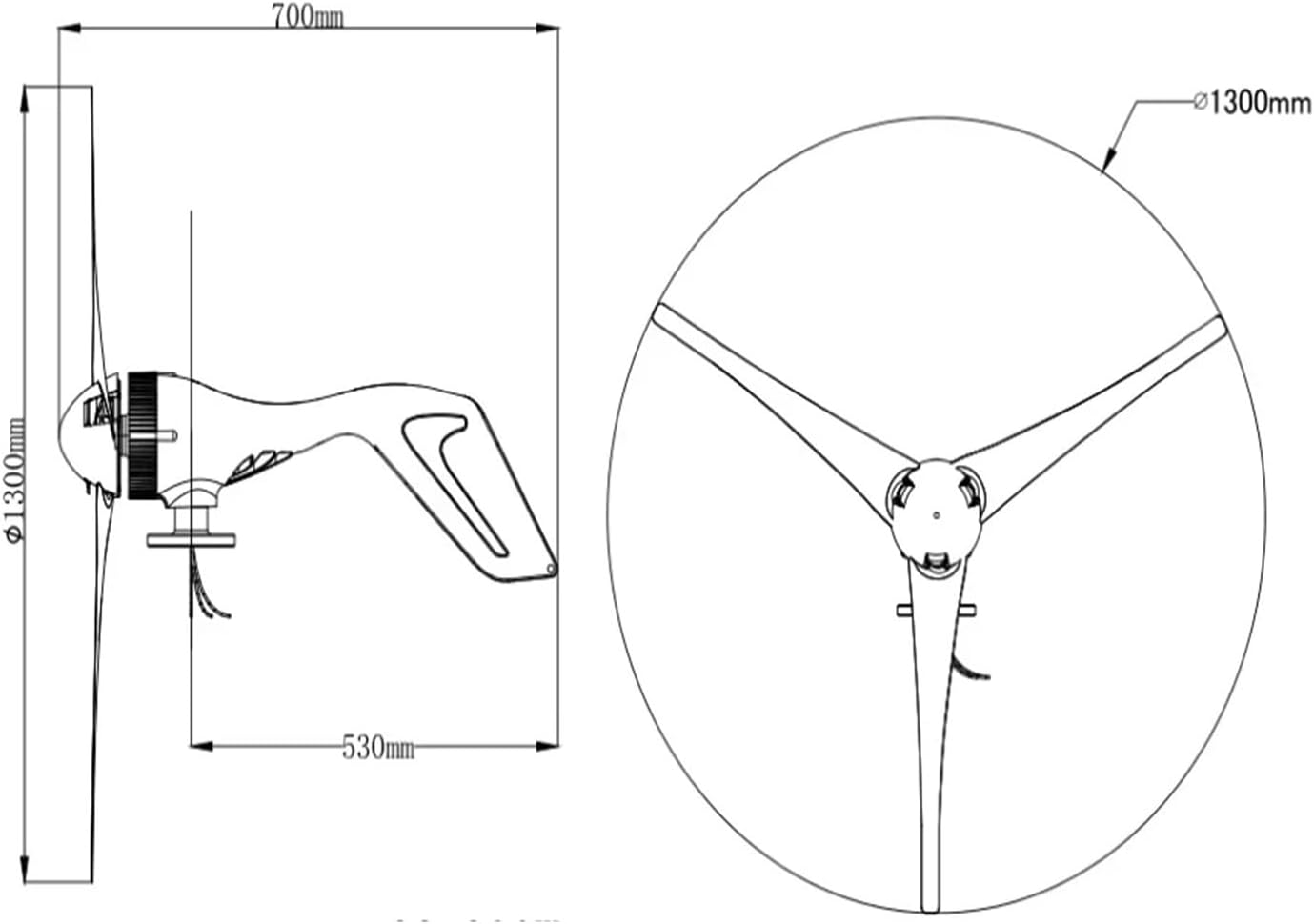 400W Wind Turbine Generator AC 12V/24V 3/5 Blades Windmill Wind Turbine for Home Use Windmill Generator with Charge Controller Low Starting Speed for Home(5 Blades,24V)