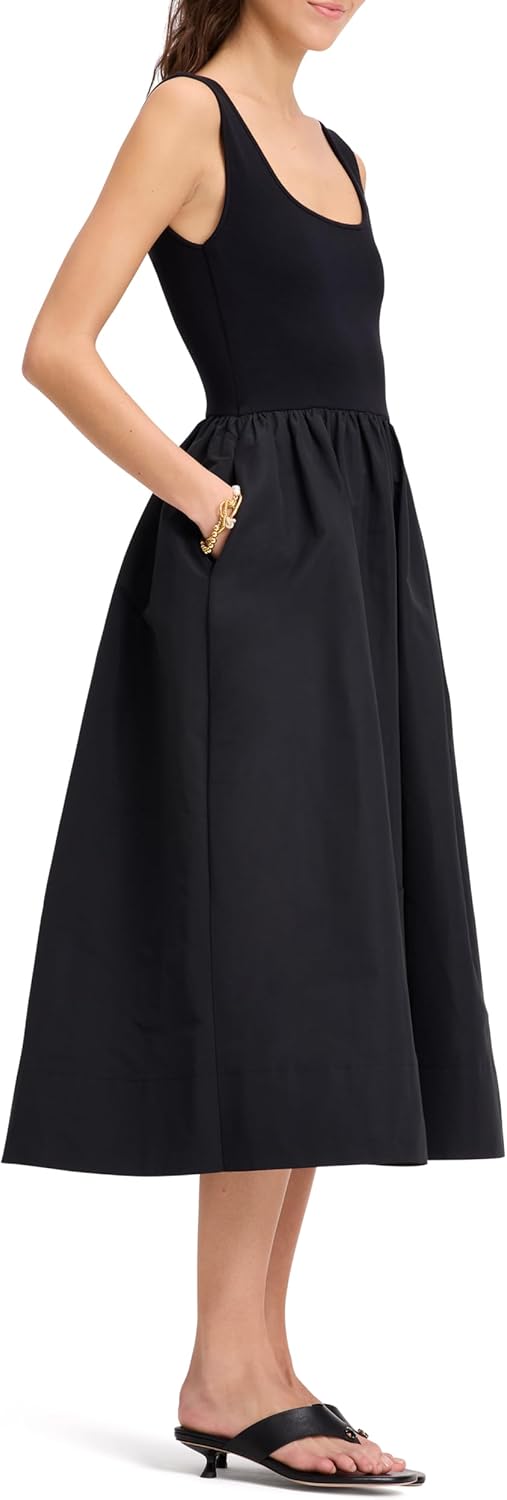 Kate Spade New York Womens Mixed Media Midi Dress