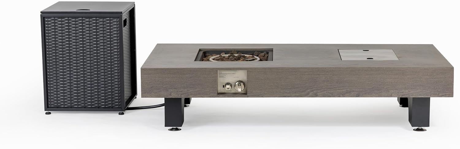 54 Inches Fire Pit with Bucket Design – Natural Wood Outdoor Fireplace for, Backyard, and Camping – Durable & (1 Doors)