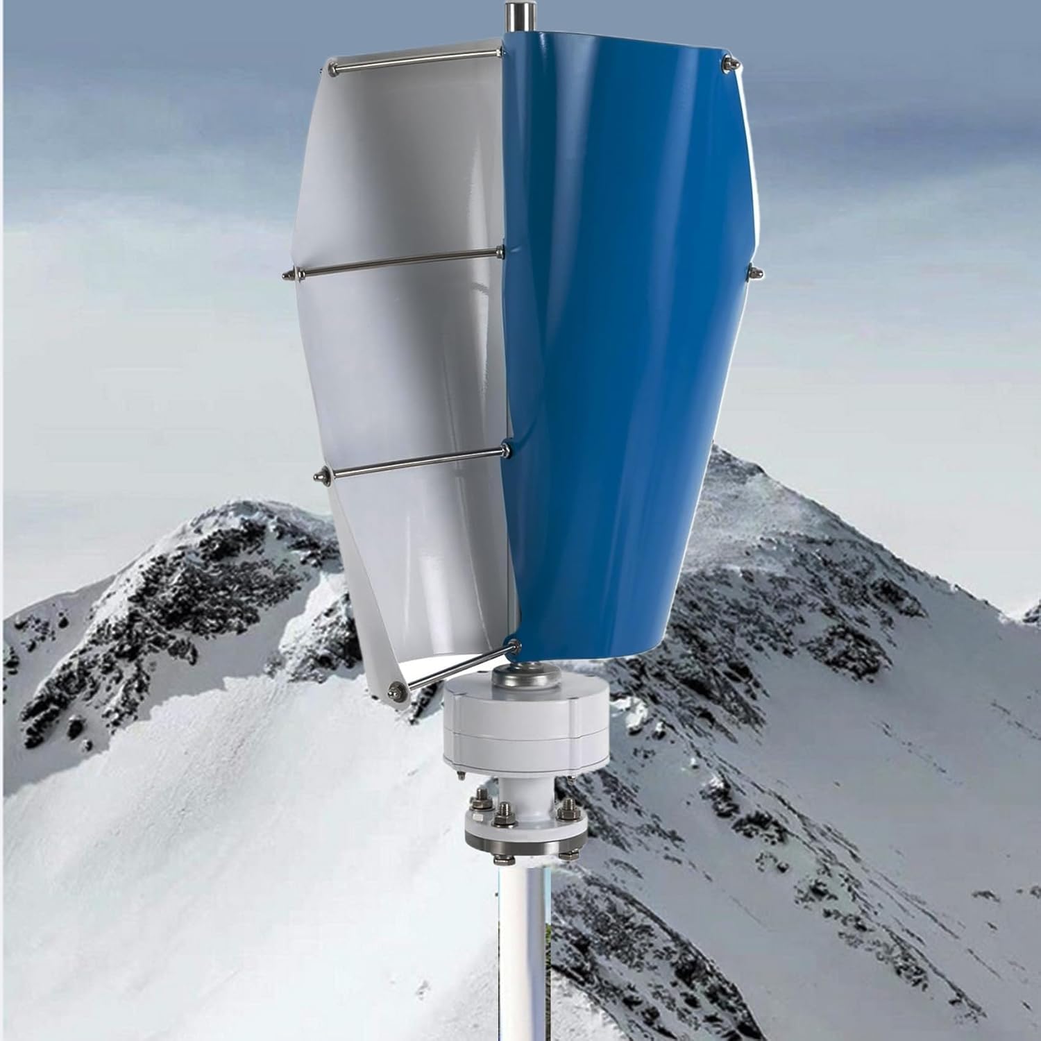 12000W Wind Turbine Vertical Axis Maglev Generator,220V 24V 48V 2 Blades Power Generator with Hybrid Charge Controller Vertical Wind Mill Turbine for Home Use