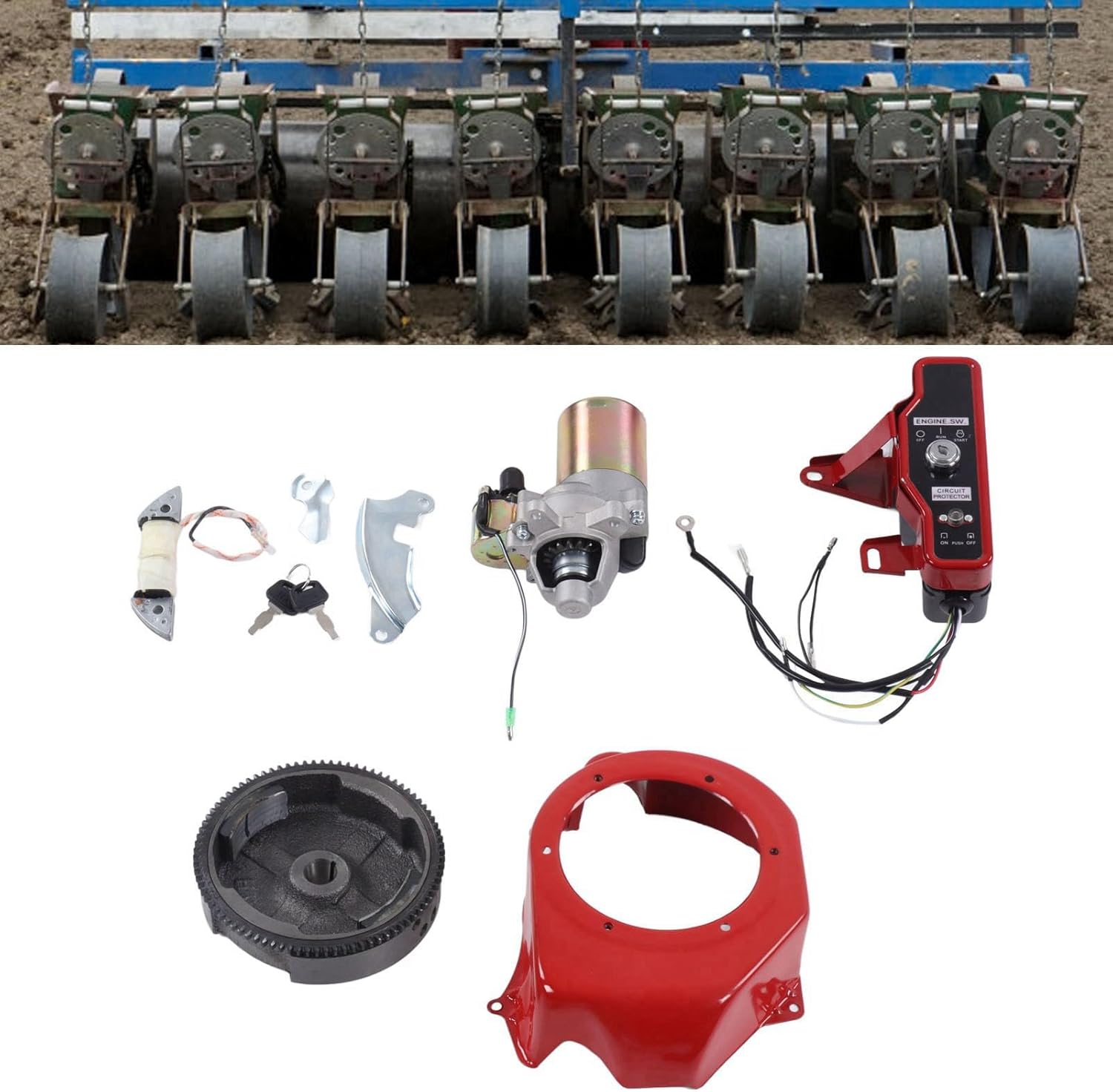 Electric Starter Kit GX160 2KW 3KW Includes Flywheel Motor Electric Large Cover Fits 168F 170F Gasoline Generator