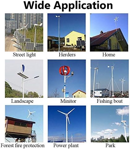 SISHUINIANHUA Wind Turbines Generator 800W 12V/24V Horizontal 3 Blades Wind Power Generator Controller Wind Generator Energy Turbines Charging,12v