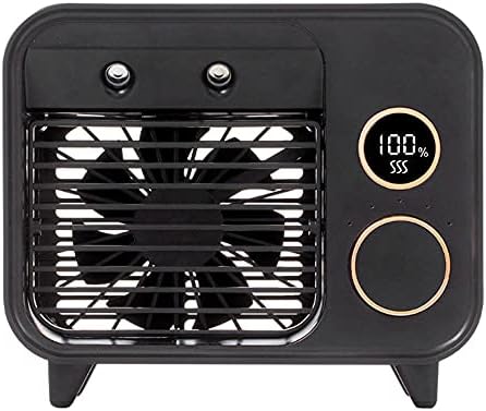 Personal Air Cooler, 3-in-1 Silent Retro Portable Mini Air Conditioner, USB Charging Evaporative Air Cooler Humidifier Purifier-Black