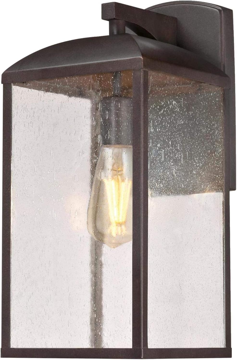 Westinghouse 6374200 Piazza One-Light Outdoor Wall Lantern, Victorian Bronze Finish with Clear Seeded Glass Porch Light, Brown