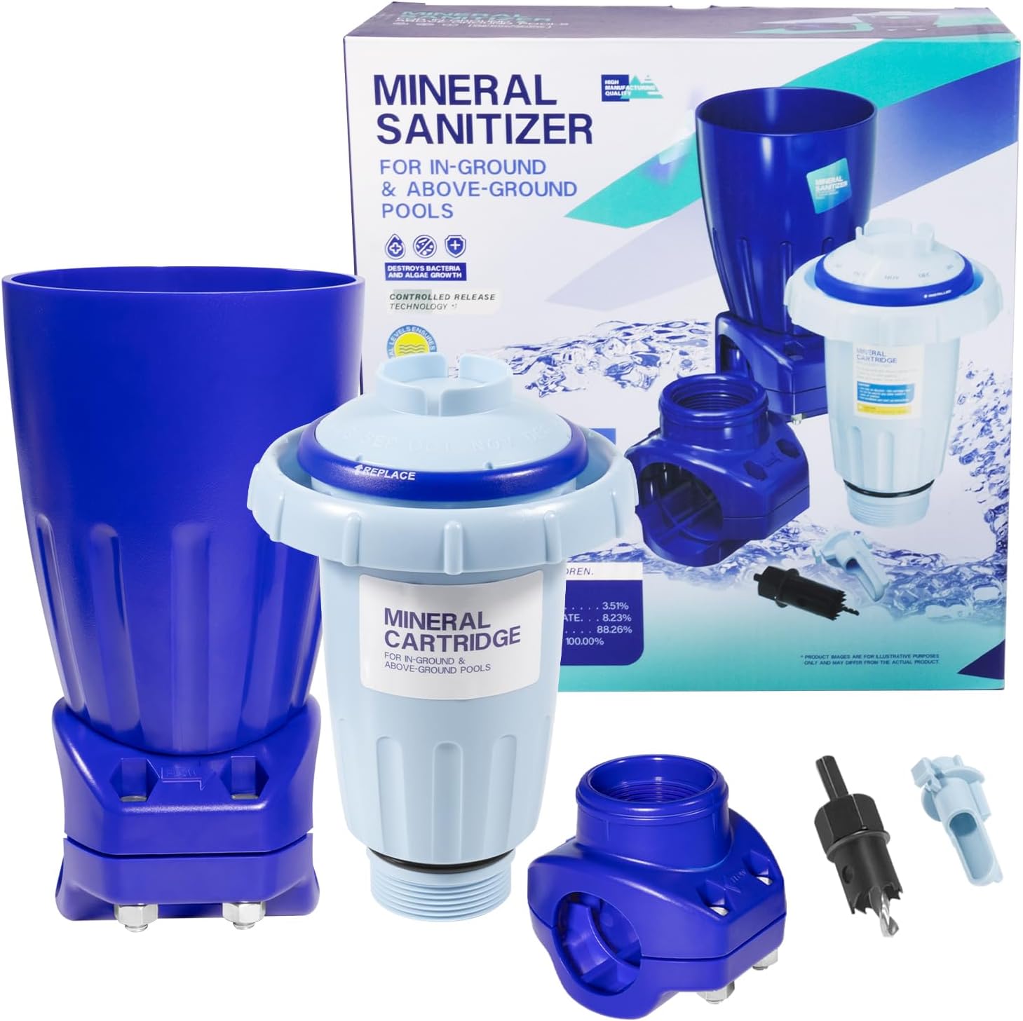 Replacement For Nature2 Express Mineral Pool Filter, With W28175 Mineral Pool Cartridge Parts Fit For Zodiac Nature2 Express Unit, For Pool Up to 25K Gallons, Replace W20080, W20086, W20171