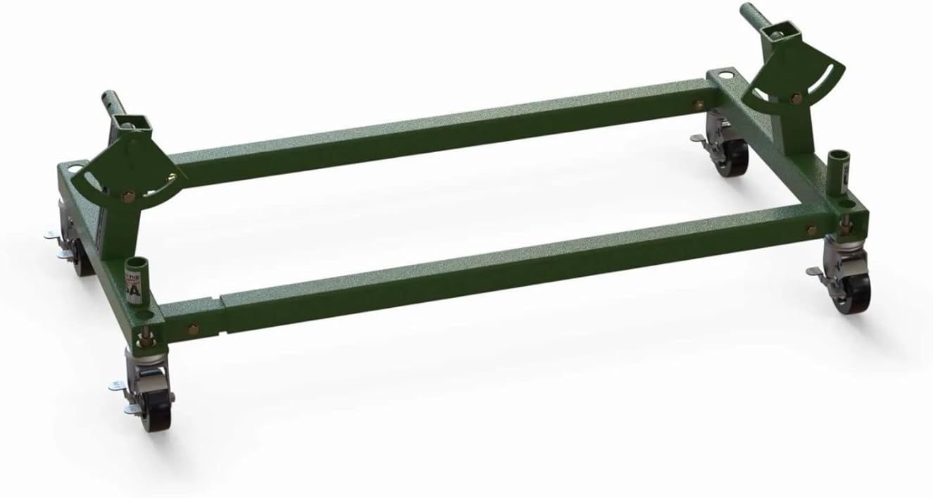 Heavy Hitch Lawn Mower Deck Cart for Sub-Compact Tractors - Green - Made in The USA
