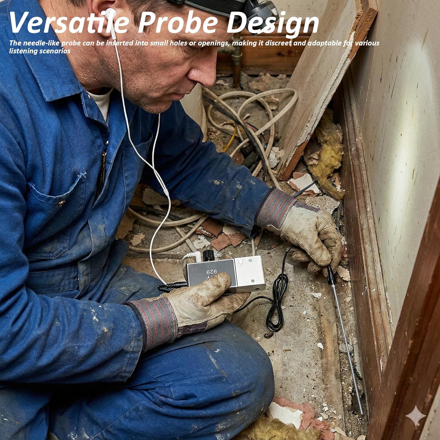 Enhanced Version Super Sensitive Listen Thru-Wall Contact, Sound Amplifier Listening Device, Probe Microphone Amplifier System, Recorder Module, A-1+R