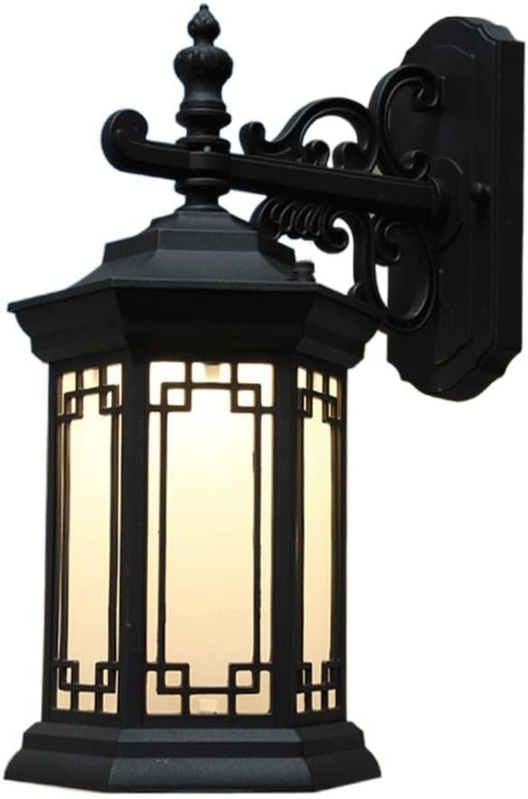 Modern Wall Mount Lamp, V-intage Rustic Nordic Outdoor Wall Light E-dison Glass Lantern Waterproof Wall Sconce Fixtures Lighting Creative Wall Sconce Courtyard Light Balcony Stair 1-Light Wall