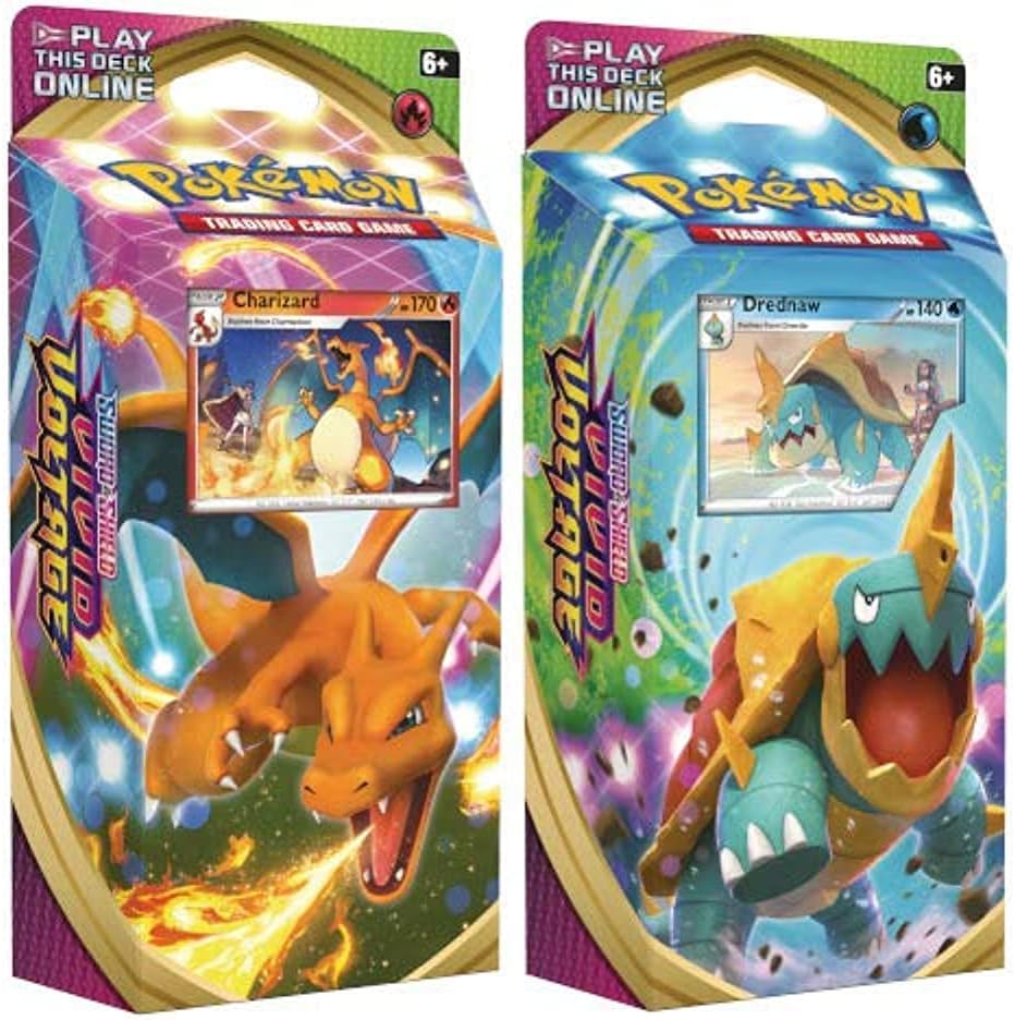 Pokemon 175-80757 Pokemon-Sword & Shield 4 Vivid Voltage-Theme Decks-Set of 2 Charizard & 1 x Drednaw