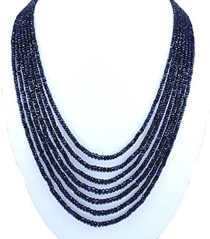 Natural Burma Blue Sapphire 7 strands 3-5mm faceted rondelle Beads 24