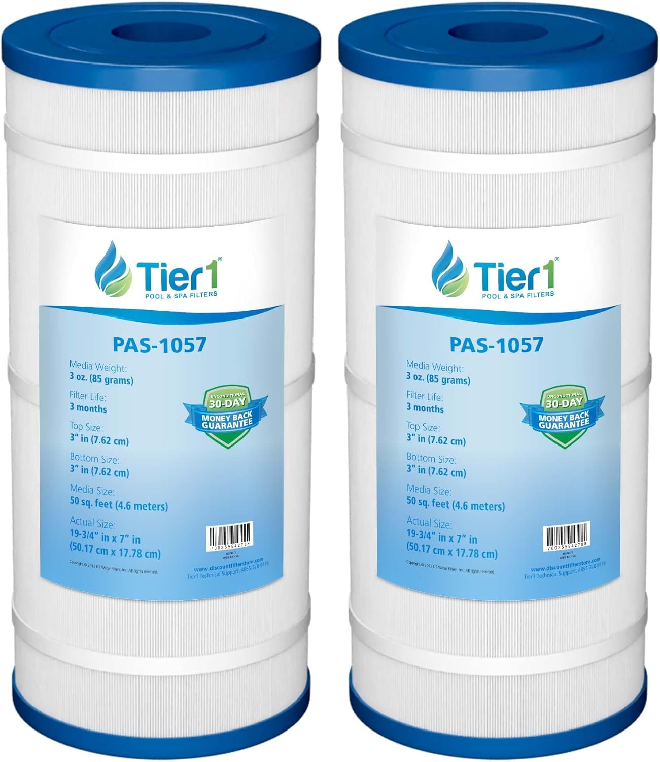 Tier1 Pool & Spa Filter Cartridge 2-pk | Replacement for Hayward Star Clear C500, FC-1240, Pleatco PA50, C-7656, Pentair Purex CF-50 and More | 19-5/8
