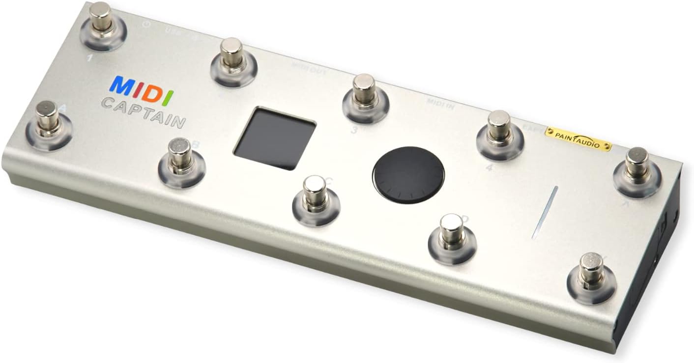 Paint Audio MIDI Captain Foot Controller Multi-Effects Keyboards Synthesizer USB-MIDI musical software Bias with Time Engine Function Support all PC/CC/Note commander 10 Foot Switches (Gold)