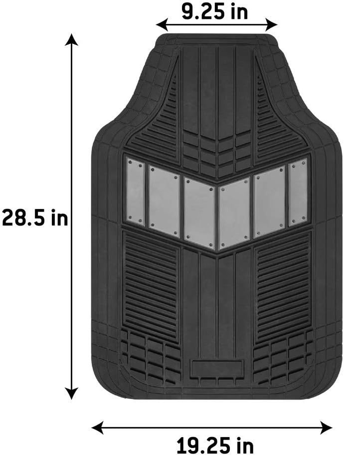 Motor Trend Supersport Faux Leather Front Car Seat Covers and Heavy Duty Floor Mats Set (Front + Rear), Universal Fit for Cars Trucks Vans SUVs - Easy to Install, Soft Comfortable Feel - Charcoal