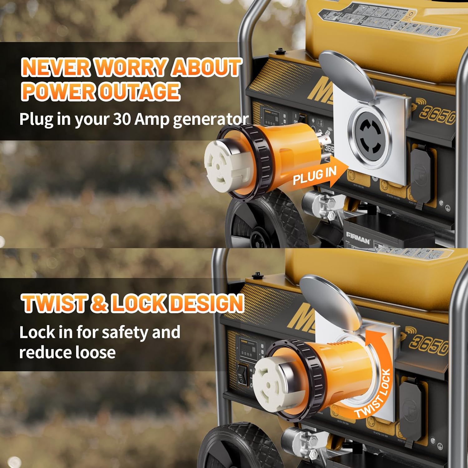 50Amp RV L14-50P to SS2-50R Adapter, 30Amp L14-30P to SS2-50R Adapter, 50A Marine Shore Power SS2-50R S6364C Outlet for 50A Transfer Switch Power Inlet Box, RV Camper, Generator to House