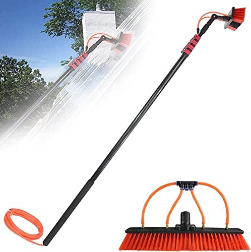 Glass Cleaning Brush Home Water Fed Telescopic Pole Kit Solar Panel Brush Rotating for Photovoltaic Panel，Water Fed Pole Kit 3.6-11M Window Cleaning Pole Window Cleaning Brush Equipment Wind