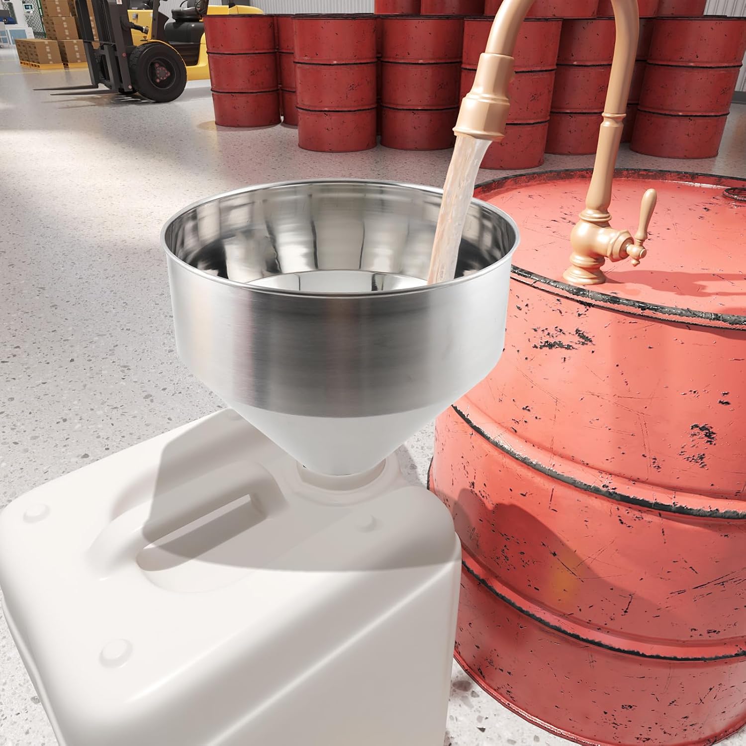 Stainless Steel Hopper, 30L Volume Liquid Paste Funnel for Container Filling Machine