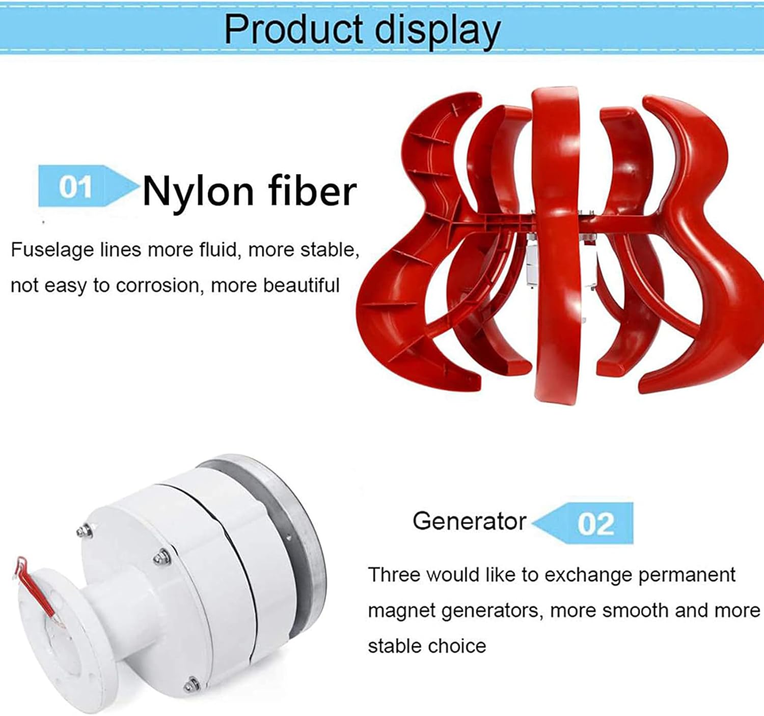 220V,16000W 12V/24V/48V 4 Blade Wind Vertical Axis Generator 3 Phase AC Permanent Magnet Wind Generator Kit with Controller